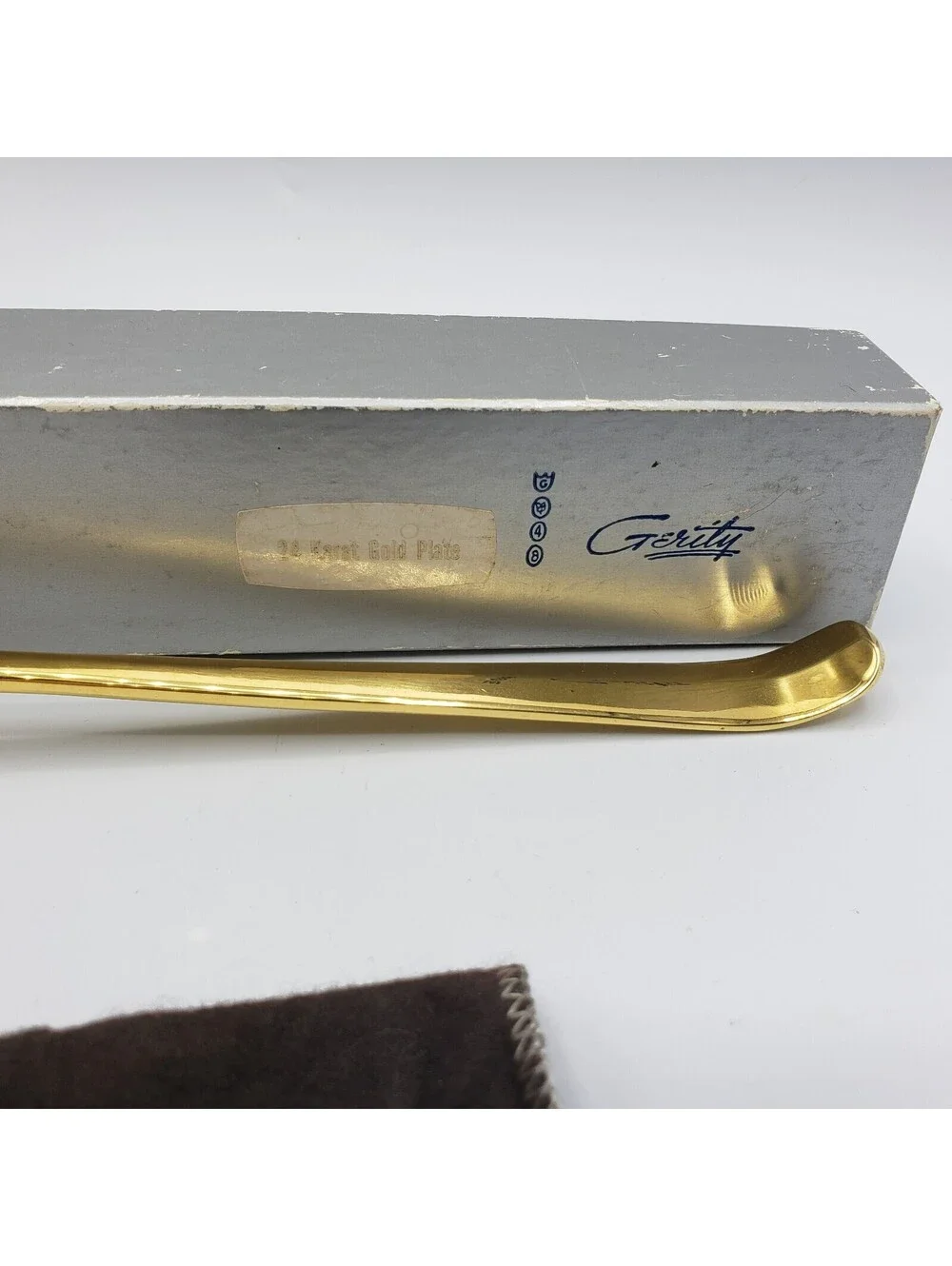 Vintage Gerity Candle Snuffer 24K Gold Plated in Box with Protective Cloth Bag